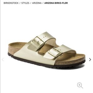 Birkenstock Arizona gold slides - like new! Size 8.5/39